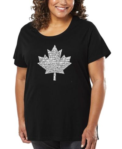LA Pop Art Plus Size Canadian National Anthem Word Art T-Shirt