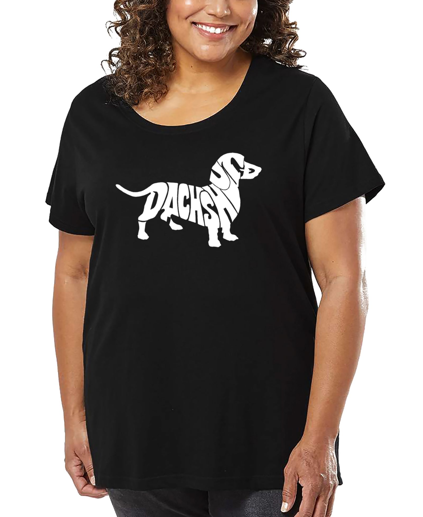 LA Pop Art футболка с принтом Dachshund Plus Size