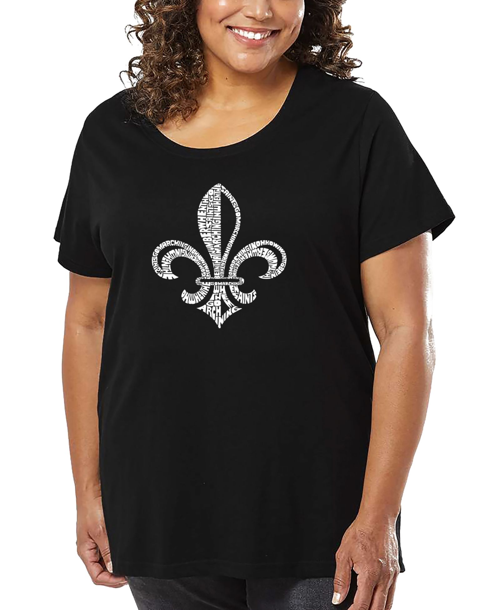 Футболка LA Pop Art Plus Size Lyrics To When The Saints Go Marching In Word Art