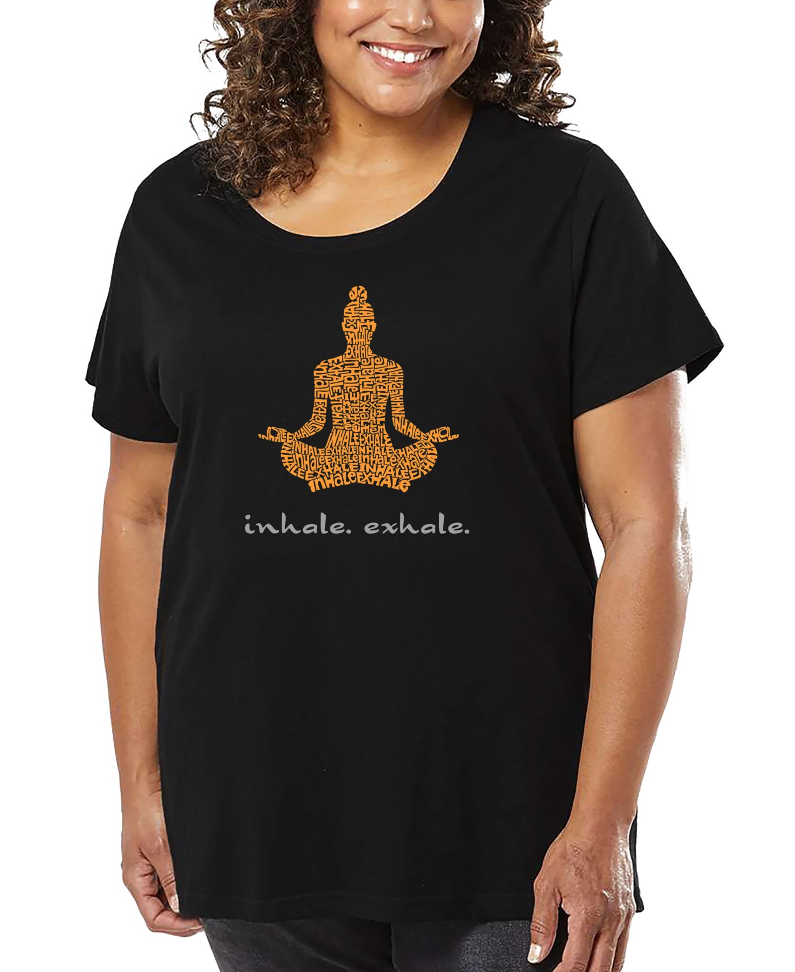 LA Pop Art футболка Plus Size Inhale Exhale Word Art