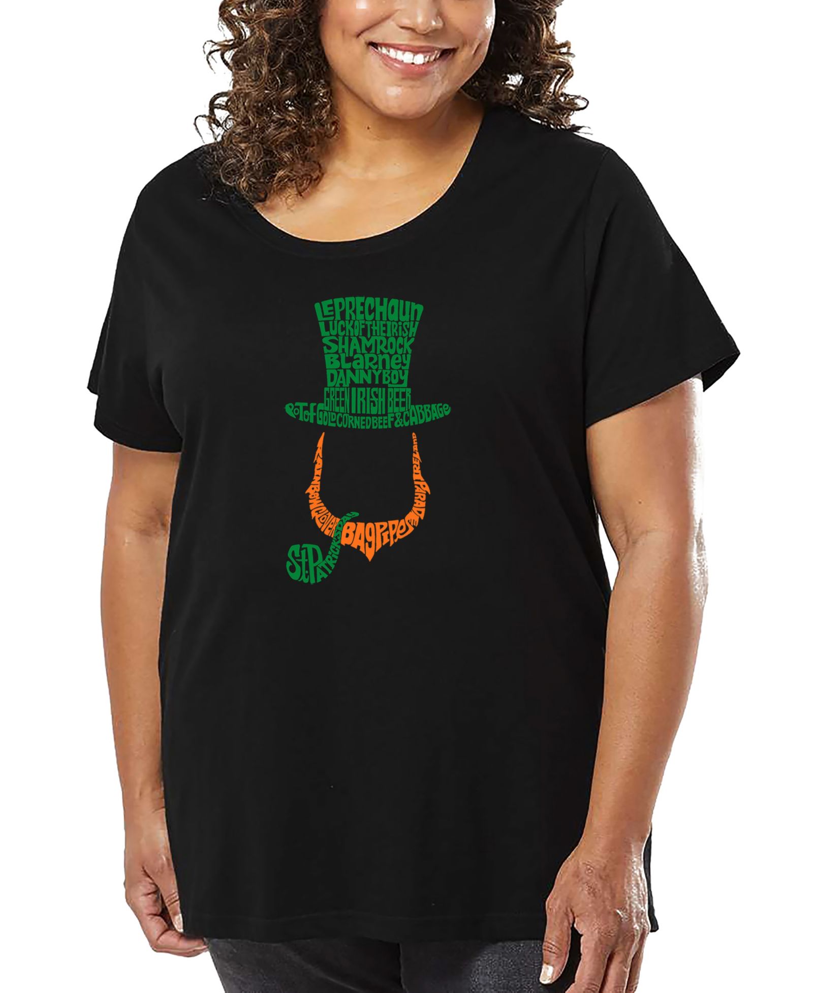 Женская футболка LA Pop Art Plus Size Leprechaun Word Art