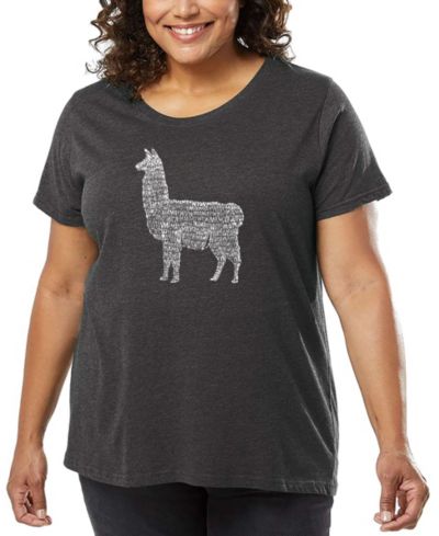 Футболка LA Pop Art Plus Size Llama Mama Word Art