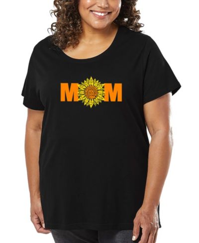 LA Pop Art Plus Size Mom Sunflower Word Art футболка