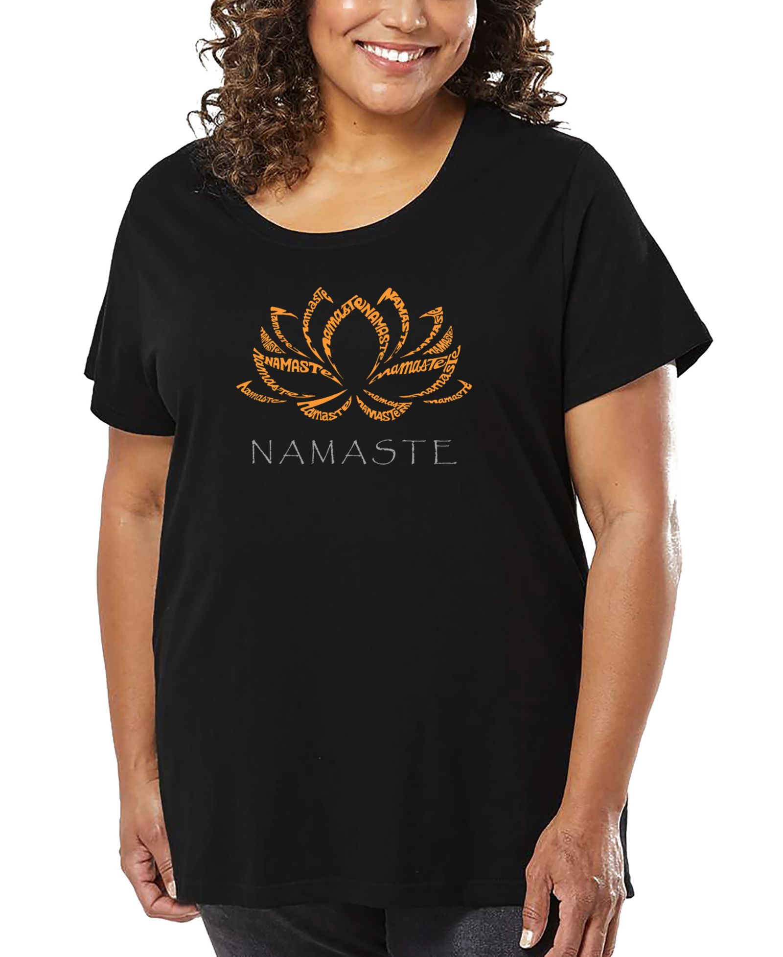 LA Pop Art футболка Plus Size с принтом Namaste Word Art