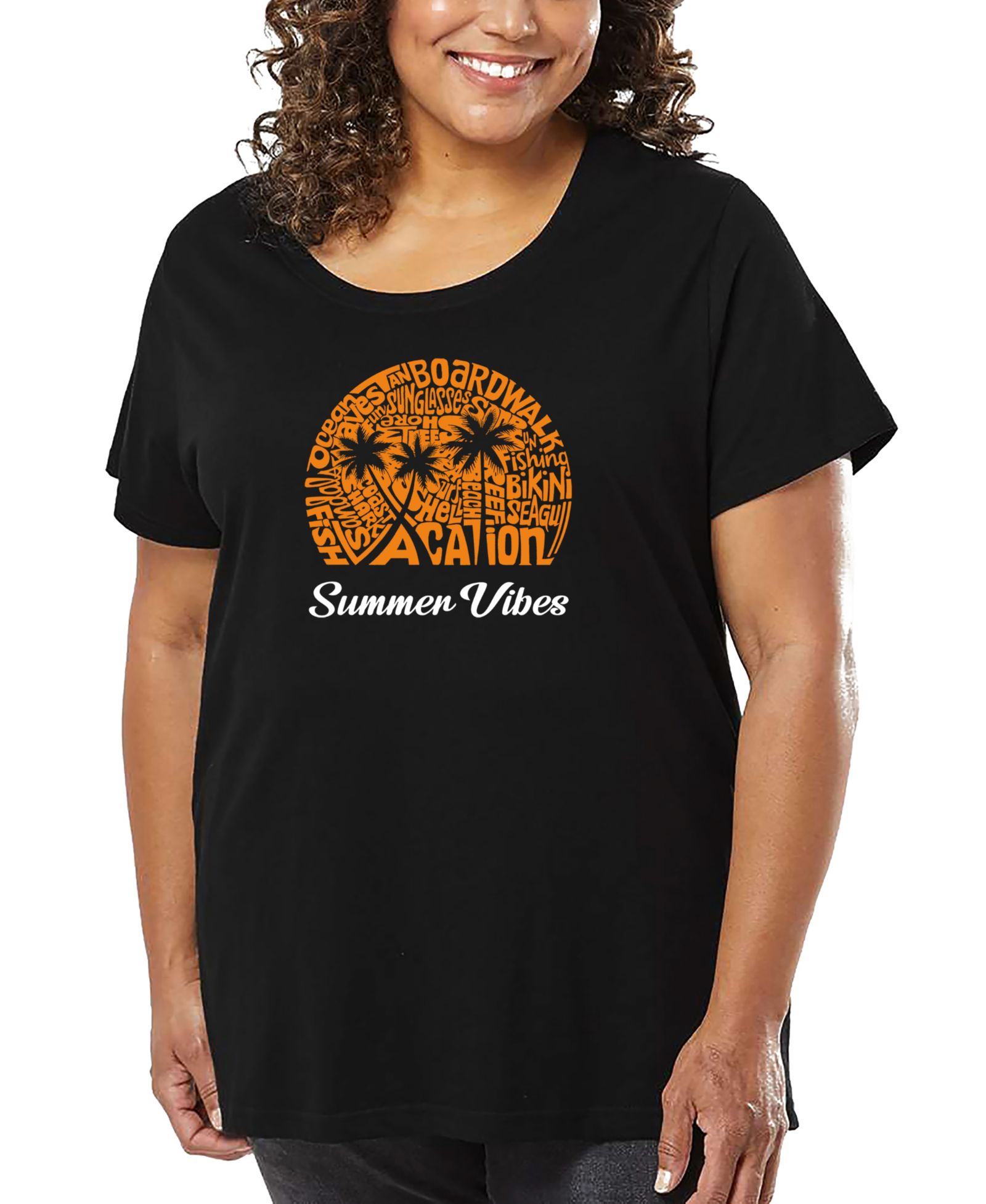 Майка LA Pop Art Plus Size Summer Vibes Word Art