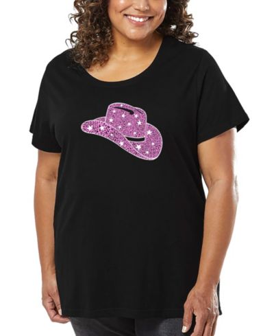 LA Pop Art футболка Plus Size Cowgirl Hat Word Art