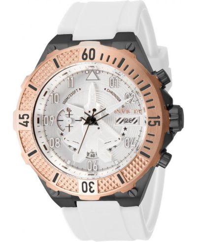 Invicta Мужские часы Aviator Quartz 39894 с серебряным циферблатом