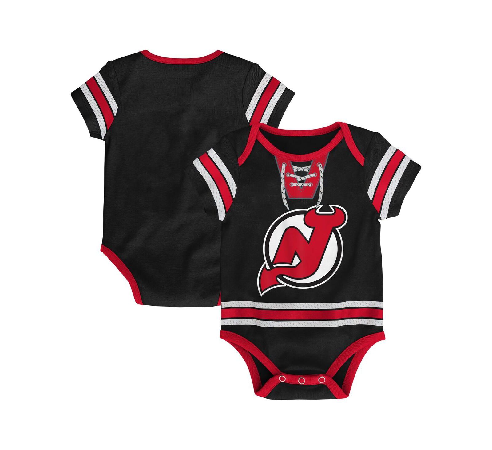 Outerstuff Детское боди в виде хоккейной формы New Jersey Devils черного цвета для мальчиков и девочек