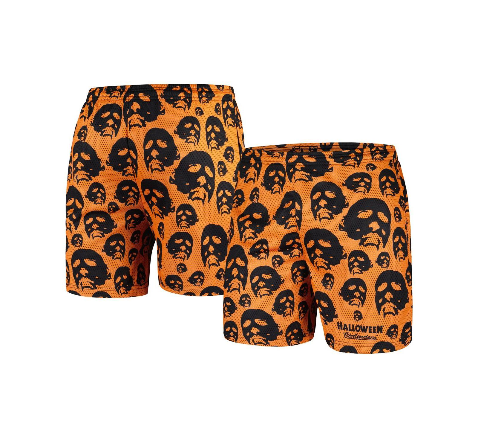 Contenders Clothing Мужские спортивные шорты Mesh, Orange Halloween Mask Off