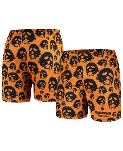 Contenders Clothing Men's Orange Halloween Mask Off Mesh Active Shorts