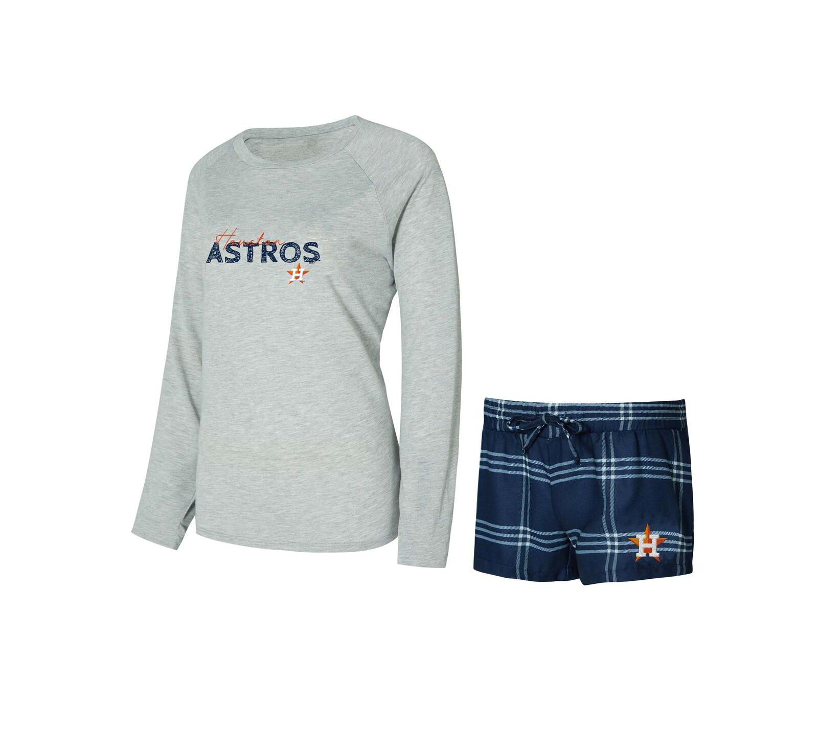 Женский комплект Concepts Sport Houston Astros Petition Long Sleeve Top и Short Set