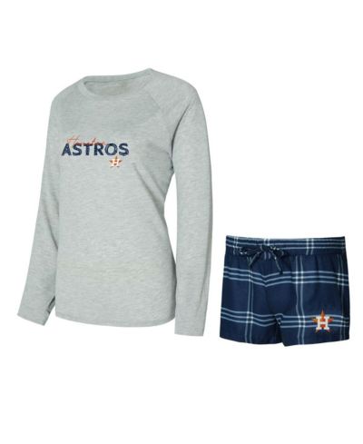 Concepts Sport Women's Houston Astros Petition Long Sleeve Top and Short Set