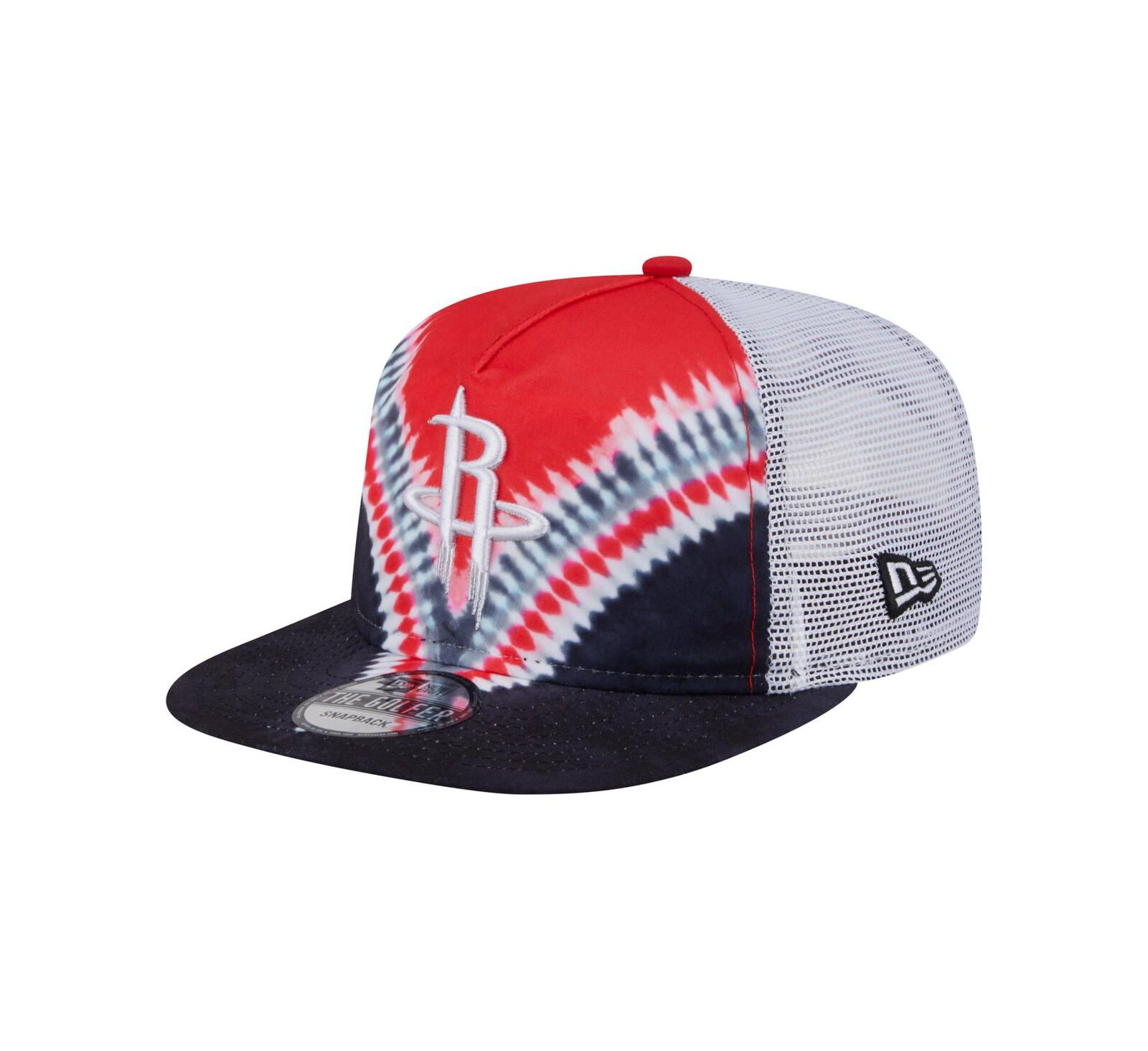 New Era Men's Black/Red Houston Rockets Throwback Dye Golfer Snapback Hat