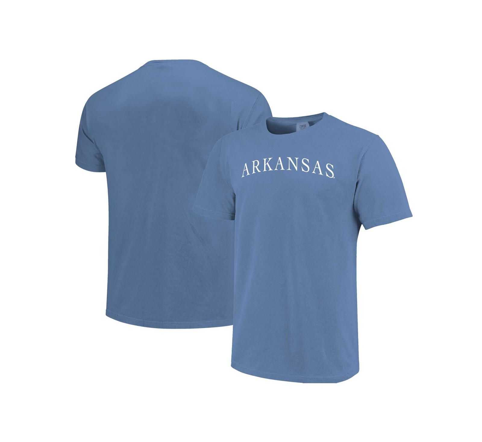 Мужская и женская футболка Image One Blue Arkansas Razorbacks Comfort Colors Fashion Color Arch