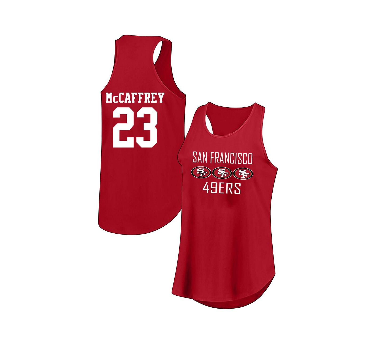 Женский майка Fanatics Christian McCaffrey Scarlet San Francisco 49ers Plus Size
