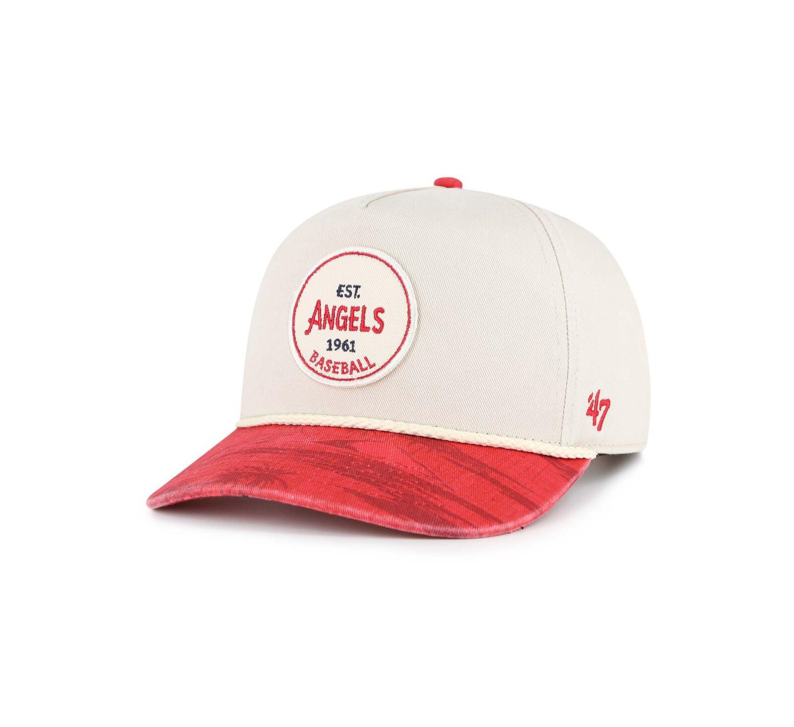 '47 Brand Men's Cream/Red Los Angeles Angels Fiji Rope Hitch Adjustable Hat
