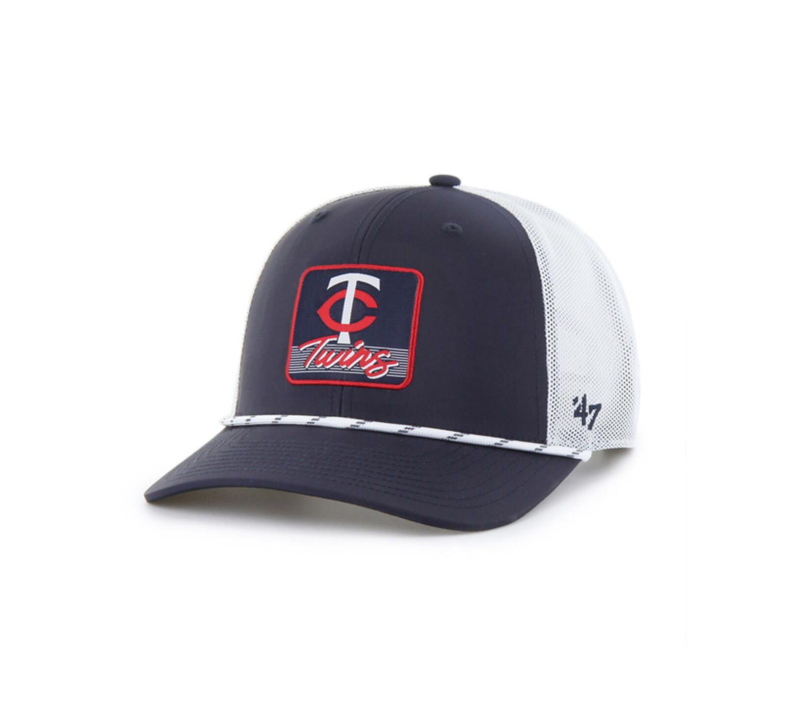 Мужская кепка '47 Brand Navy/White Minnesota Twins Scratch регулируемая Trucker