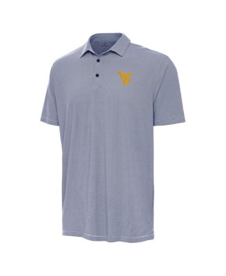 Antigua Men's Navy West Virginia Mountaineers Twine Polo Shirt