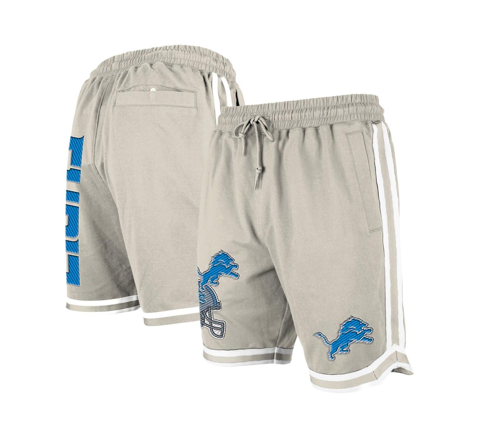 New Era Men's Light Beige Detroit Lions Stone Multi Patch Shorts