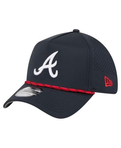New Era Men's Navy Atlanta Braves 39THIRTY A-Frame Perforated Flex Hat