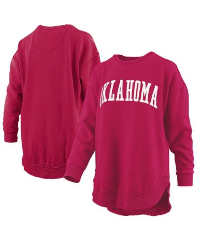 Женская флисовая толстовка Pressbox Crimson Oklahoma Sooners Mélange, винтажный пуловер с длинным рукавом