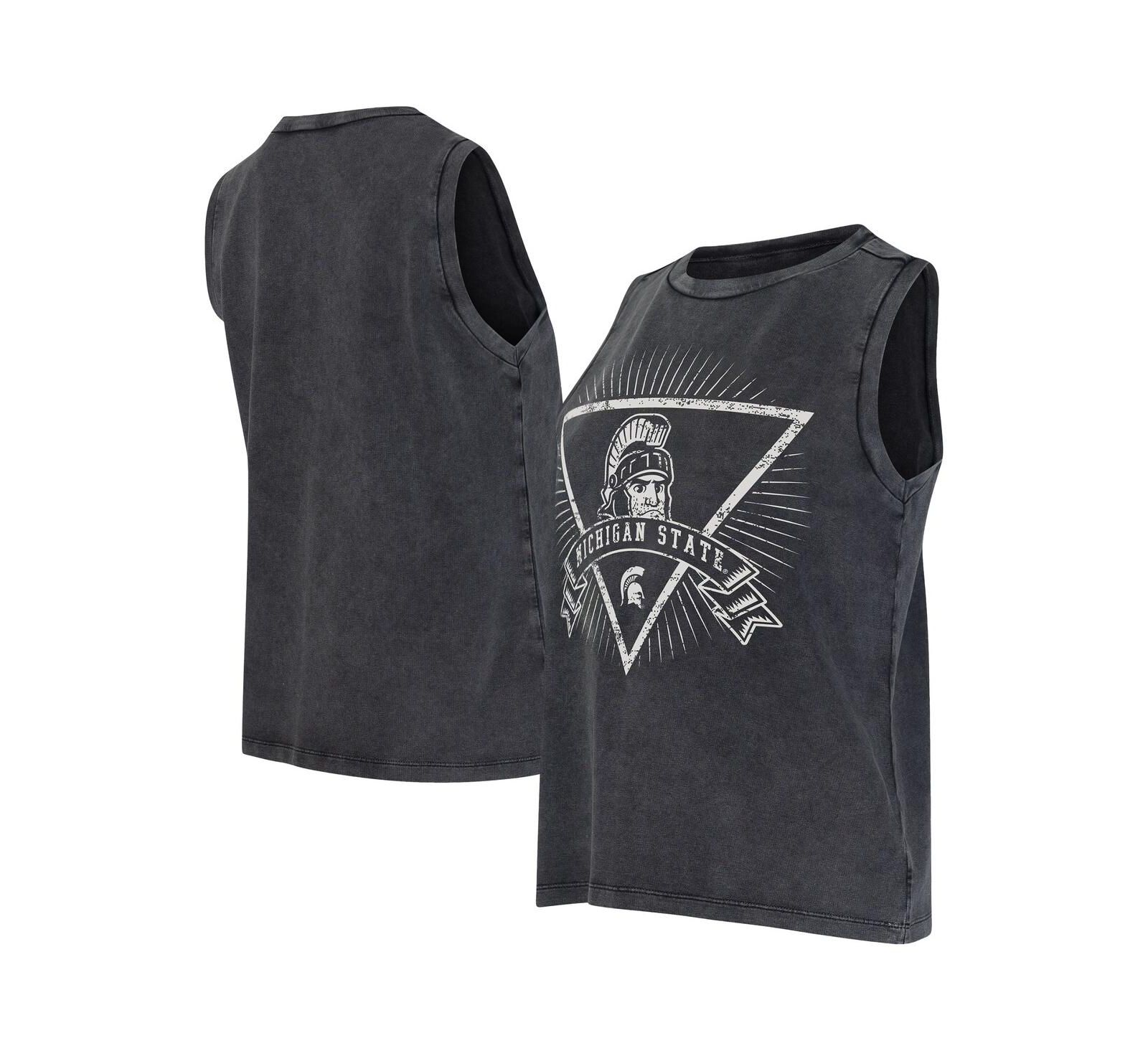 Concepts Sport майка Women's Charcoal Michigan State Spartans Distressed Market French Terry Tank Top