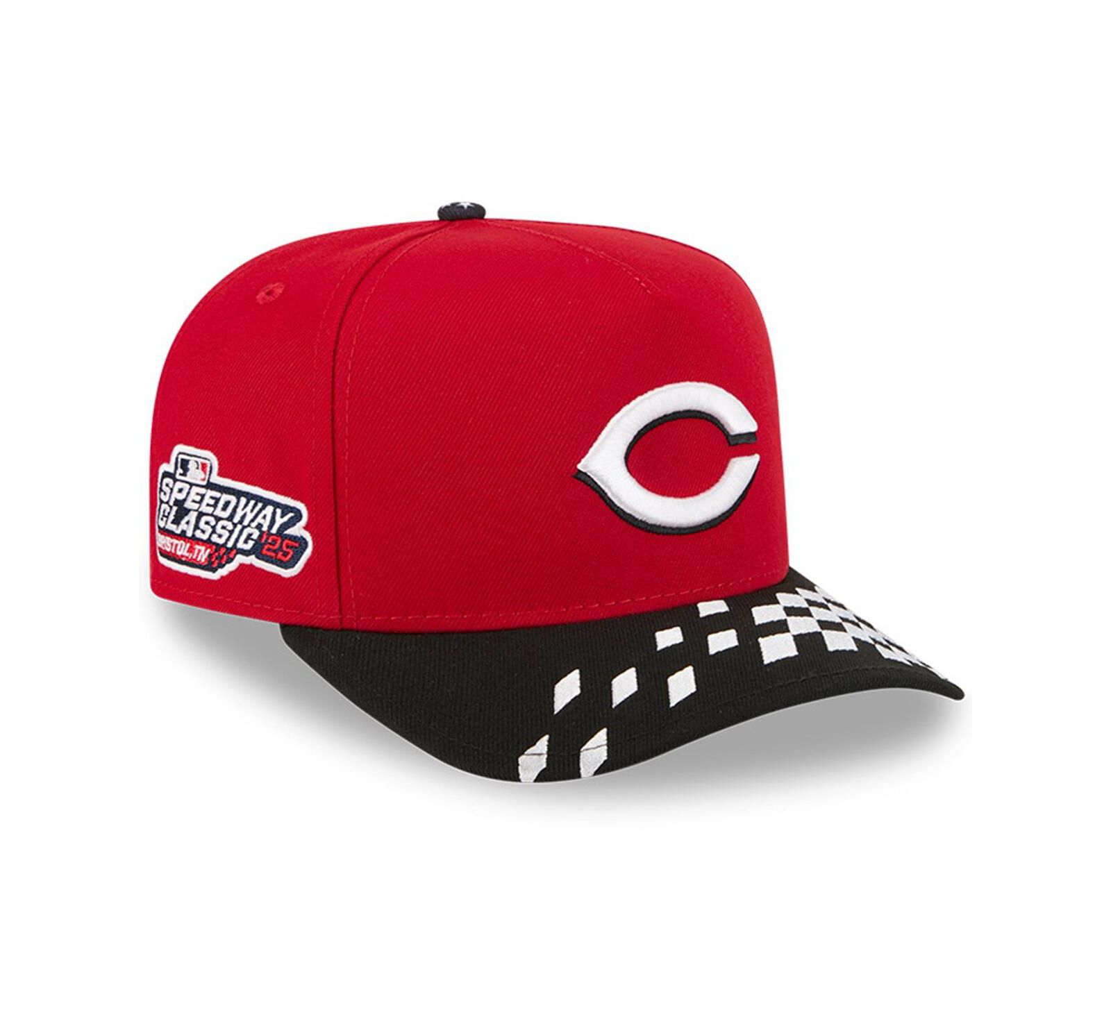 New Era Men's Red/Black Cincinnati Reds 2025 MLB Speedway Classic A-Frame 59FIFTY Fitted Hat