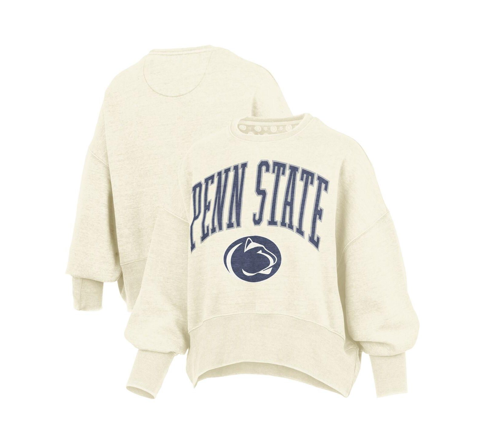 Pressbox Женская оверсайз толстовка с круглым вырезом Penn State Nittany Lions натурального цвета
