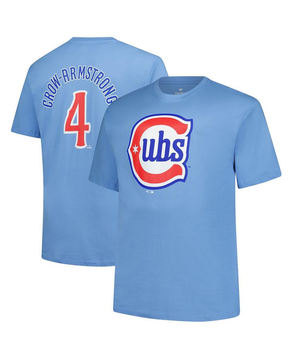 Мужская футболка Fanatics Pete Crow-Armstrong Chicago Cubs Light Blue Big & Tall