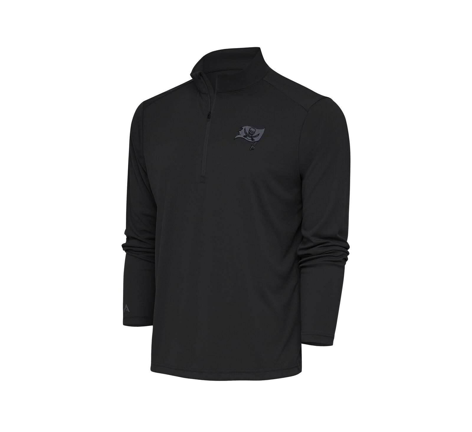 Antigua Men's Charcoal Tampa Bay Buccaneers Tonal Logo Tribute Quarter-Zip Pullover Sweatshirt