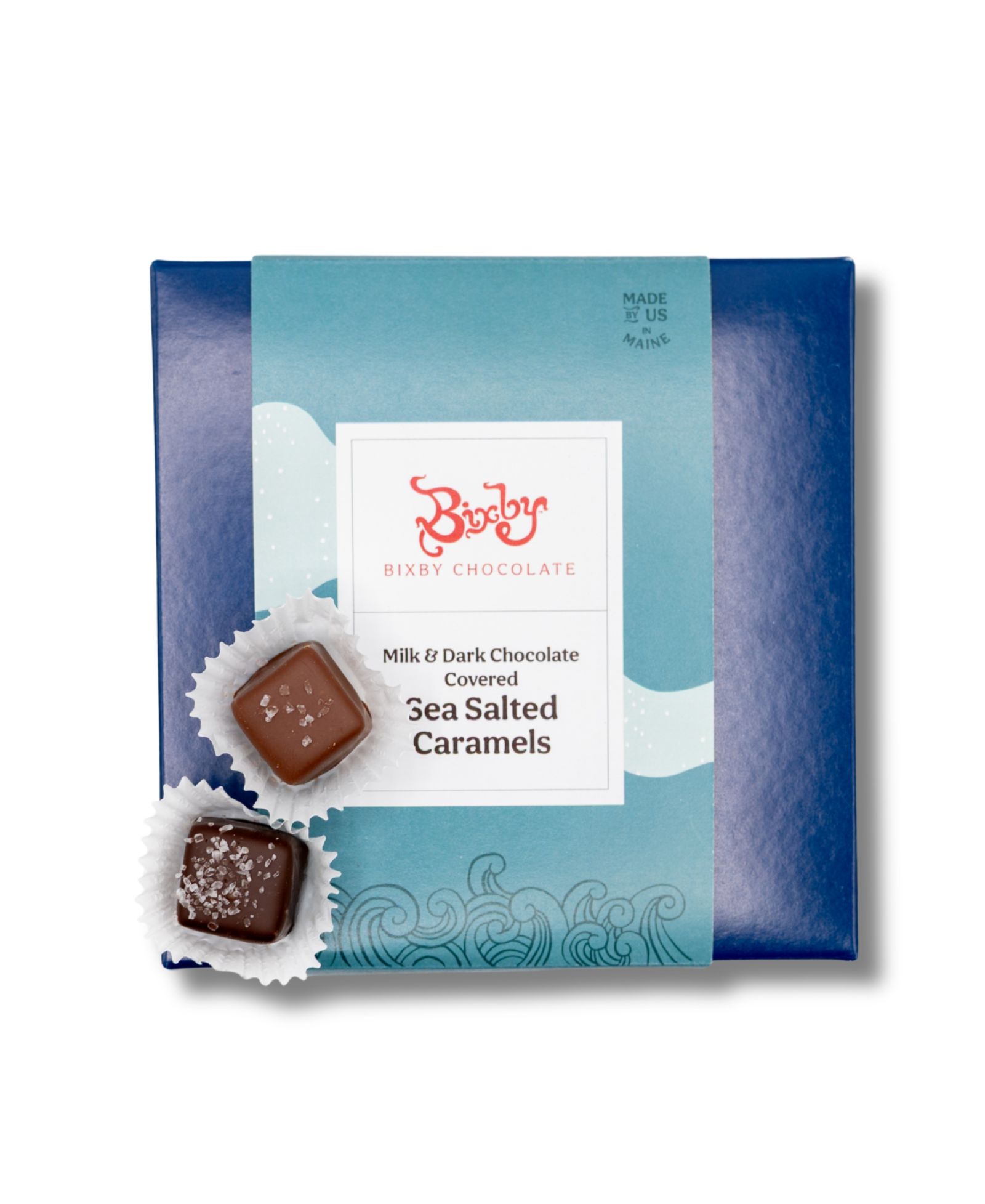Bixby Chocolate подарочный набор темного шоколада с морской солью и соленой карамелью, 18 штук
