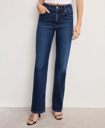 Good American Women's Soft Tech Good True Straight-Fit Jeans, Regular & Plus Size