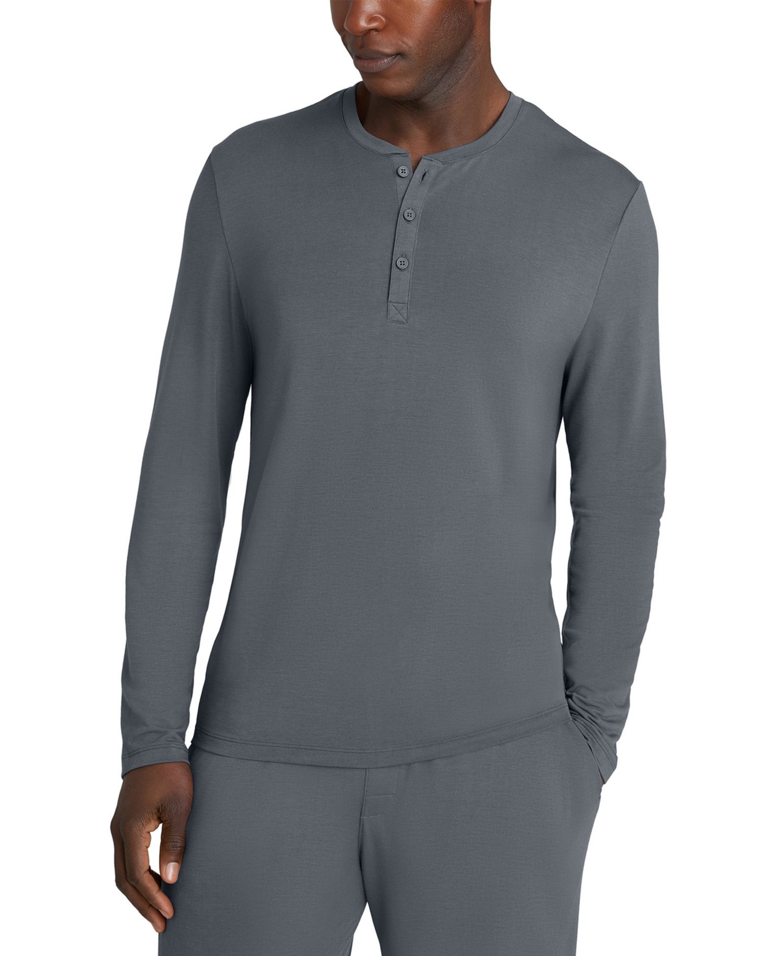 Tommy John Men's Second Skin Long-Sleeve Henley T-Shirt