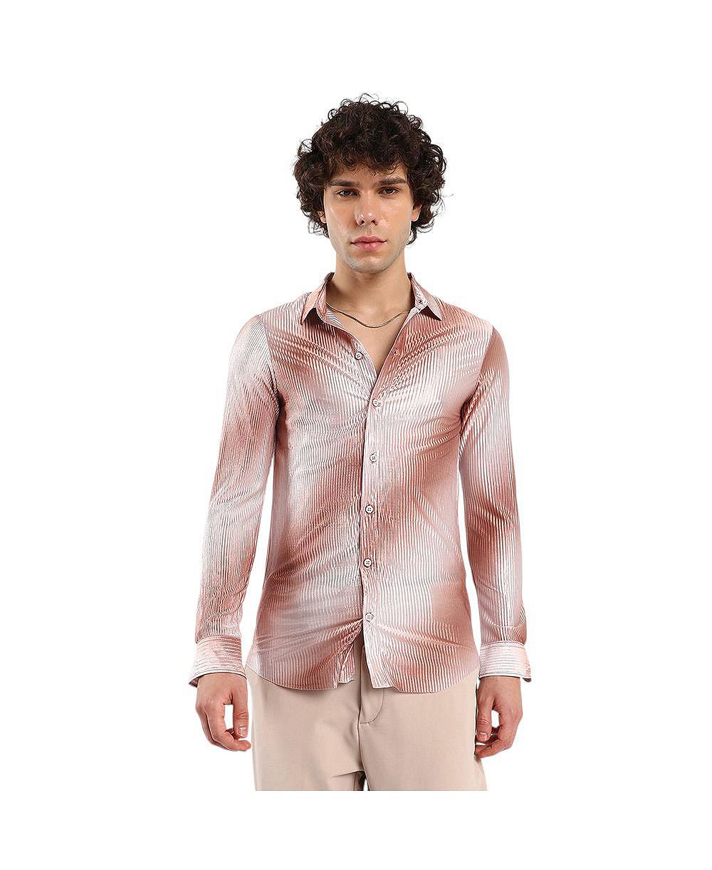 Campus Sutra Мужская рубашка Ombre-Pleated