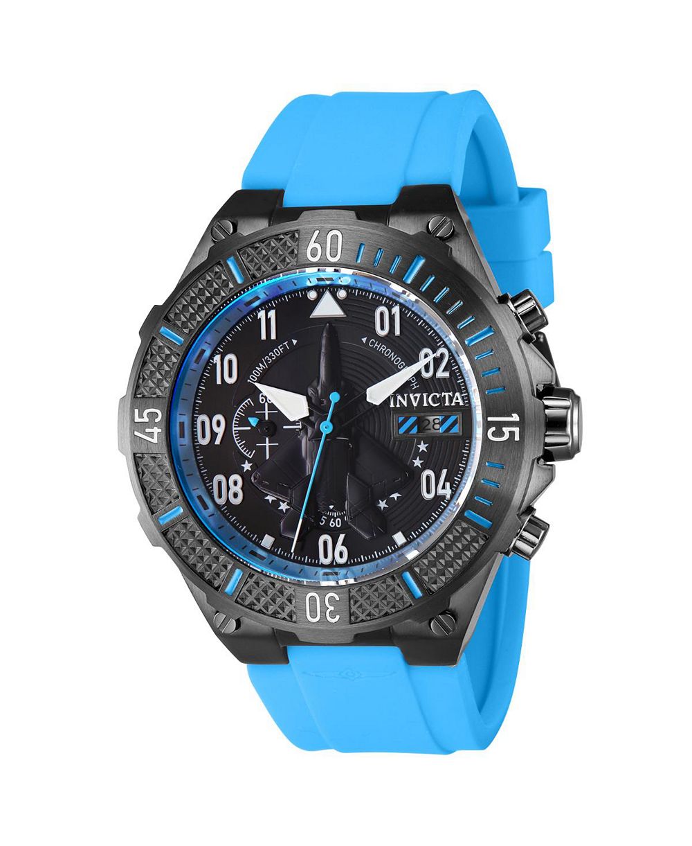 Мужские часы Invicta 39898 Aviator Quartz Multifunction с черным циферблатом
