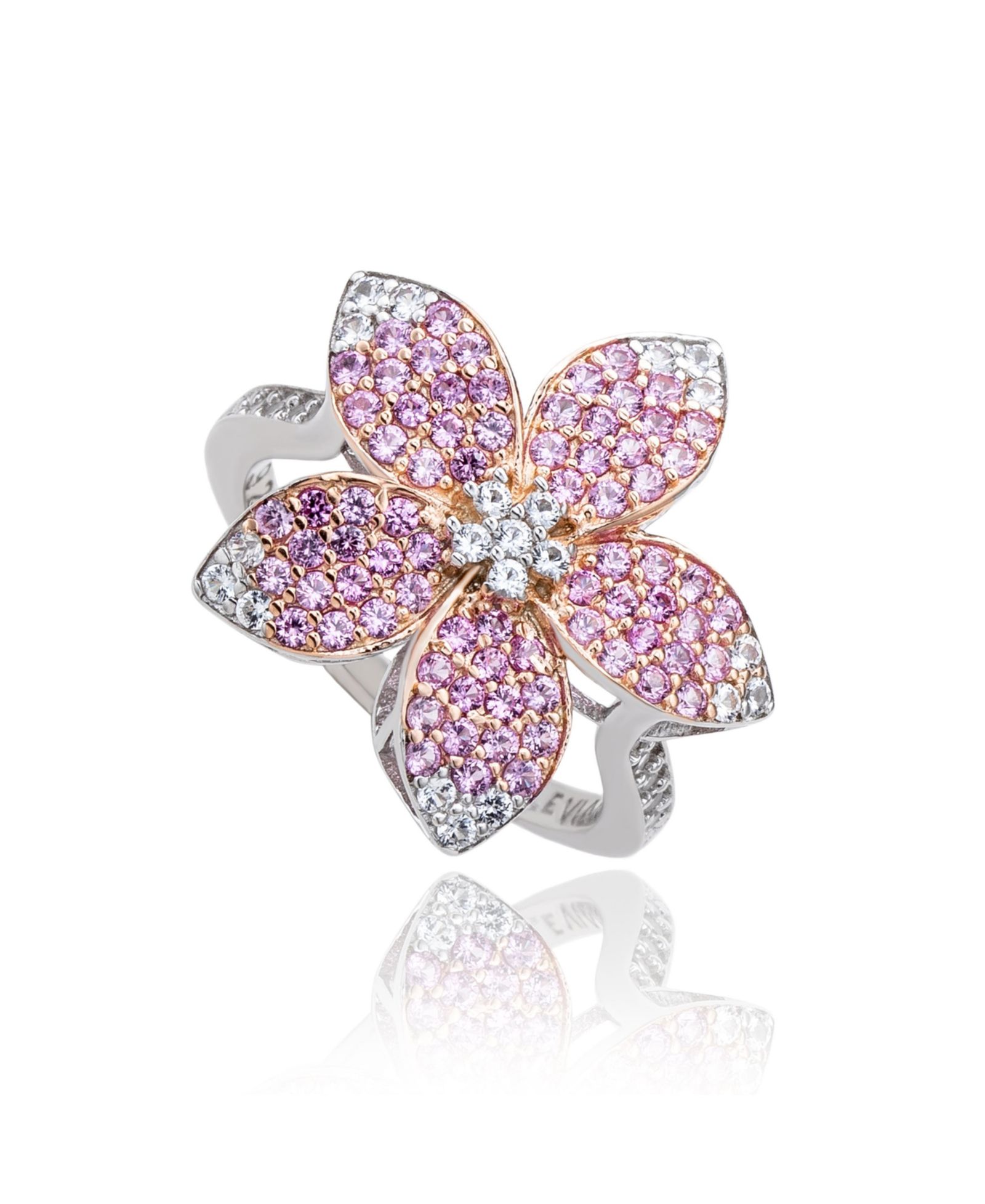 Кольцо Suzy Levian Sterling Sapphire & Sapphire Flower