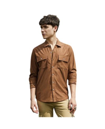 Мужская рубашка Campus Sutra Solid Ribbed Utility