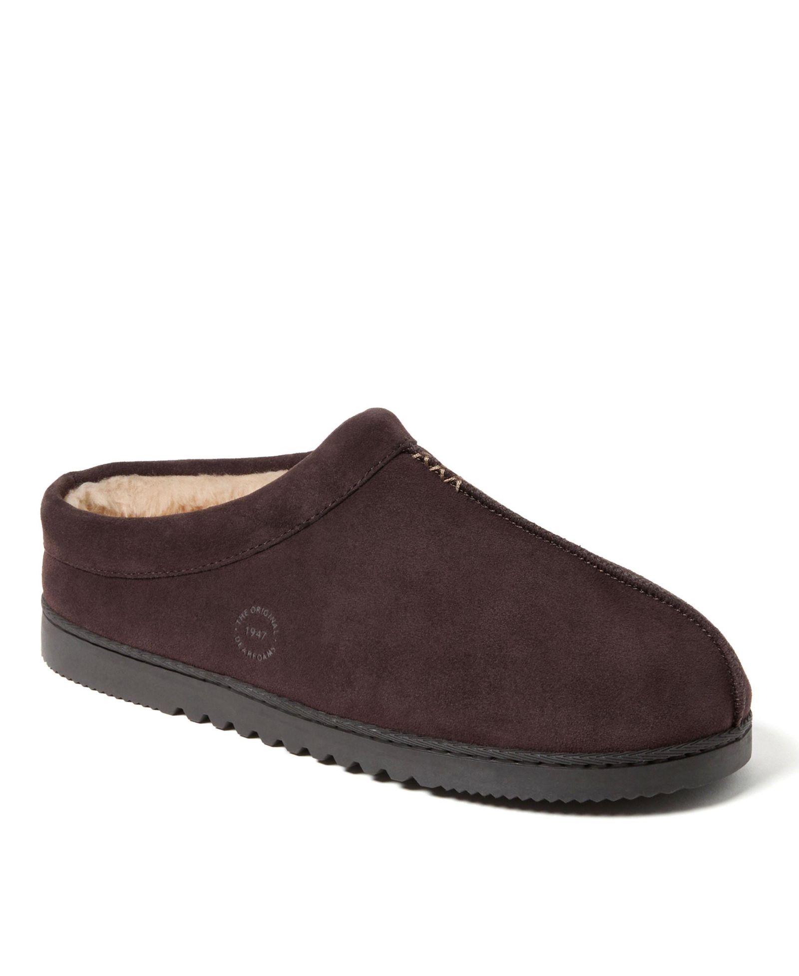 Dearfoams Men's Dean Genuine Suede Clog House Shoe Slipper