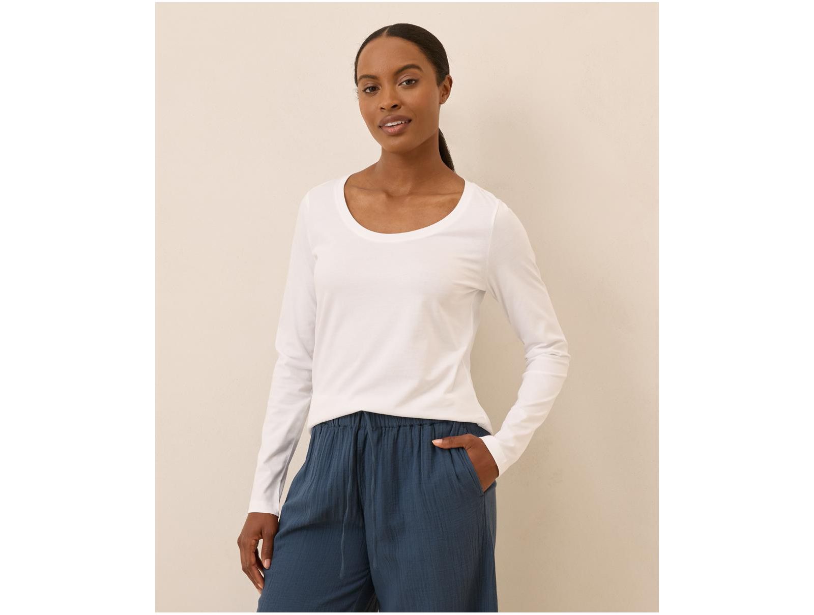 Pact Women's Organic Cotton Softspun Long Sleeve Scoop Neck Tee