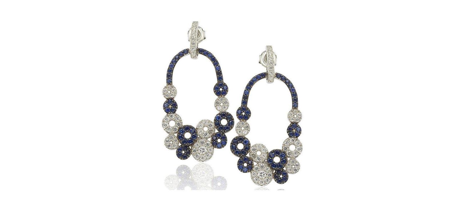 Серьги Suzy Levian Sterling Sapphire Multi-circle
