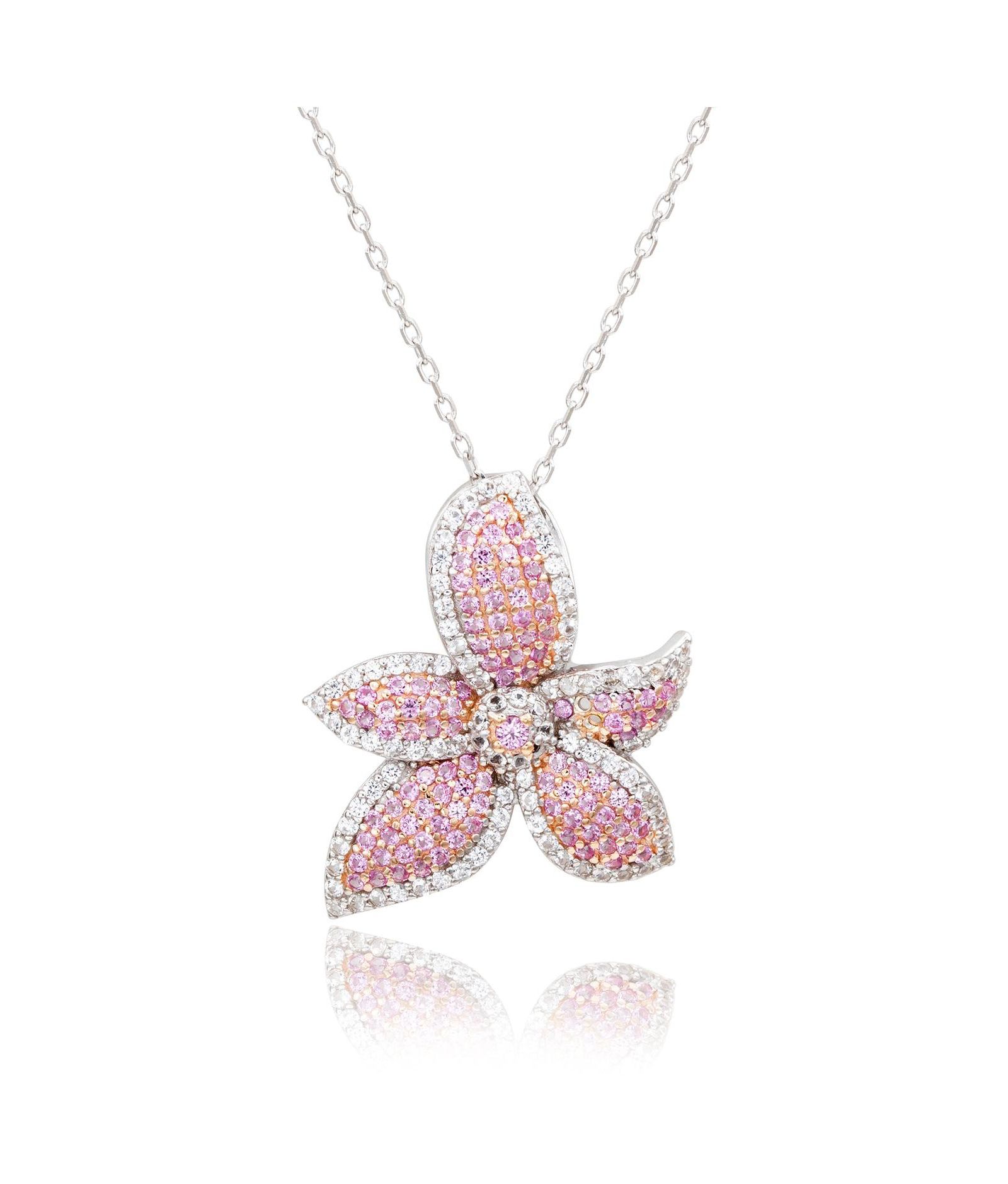 Подвеска Suzy Levian Sterling Sapphire & Created Sapphire Flower