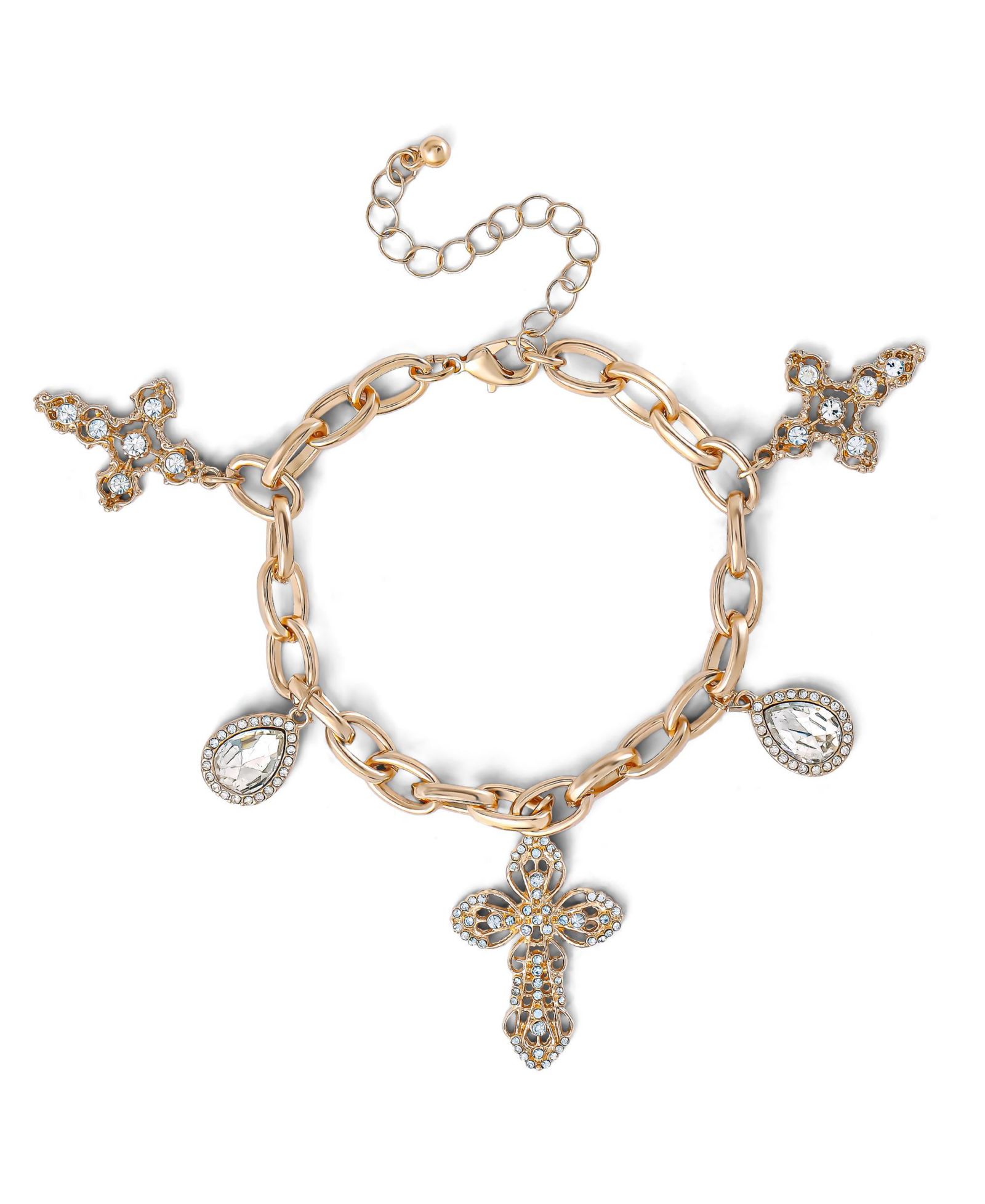 Jessica Simpson браслет с подвеской Crystal Cross Charm