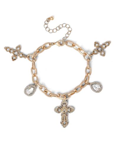 Jessica Simpson браслет с подвеской Crystal Cross Charm