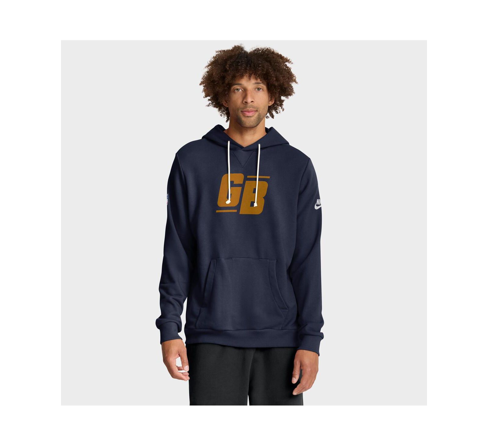 Nike Men's Navy Green Bay Packers The 1923 Classic Sideline Dri-FIT Pullover Hoodie