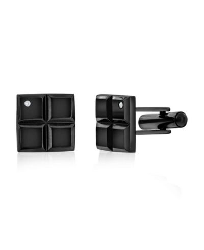 Запонки Metallo Square Single CZ из нержавеющей стали