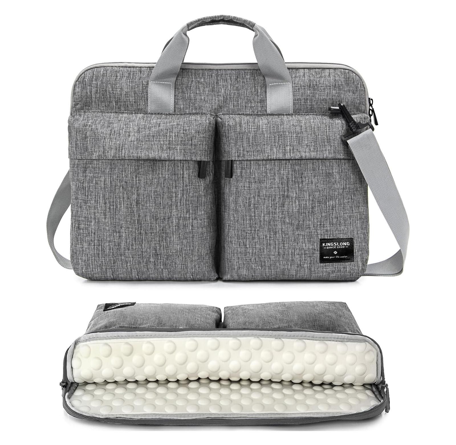 15.6 inch Laptop Shoulder Bag, Slim Shockproof Computer Sleeve Notebook Ultrabooks Carrying Case Handbag Cover Fit for Acer Asus Dell Lenovo HP Toshiba, Gray