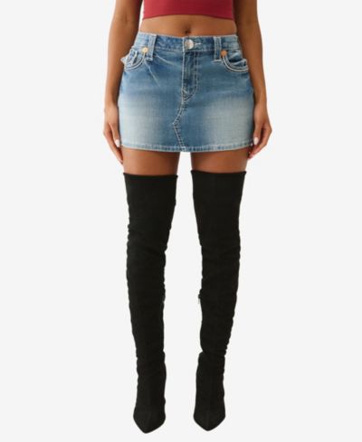 True Religion Женский юбка Sadie Rope Stitch Flap