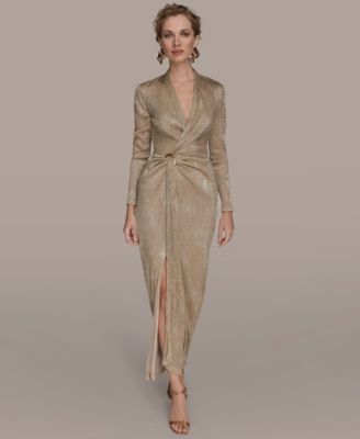 Donna Karan New York Women's V-Neck Draped Gown