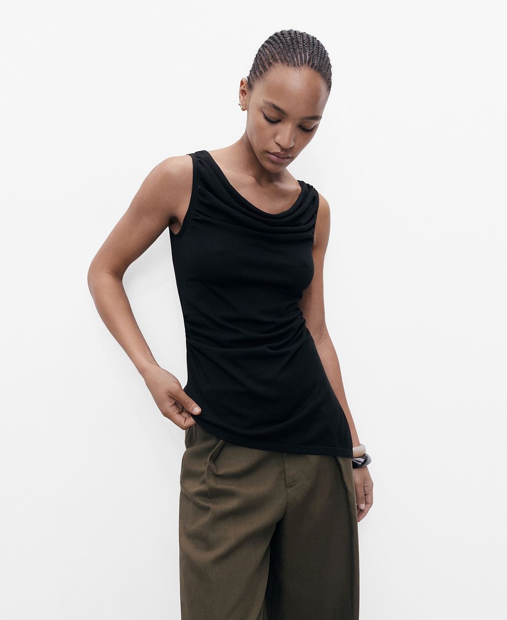 Mango Women's Draped Knitted Top