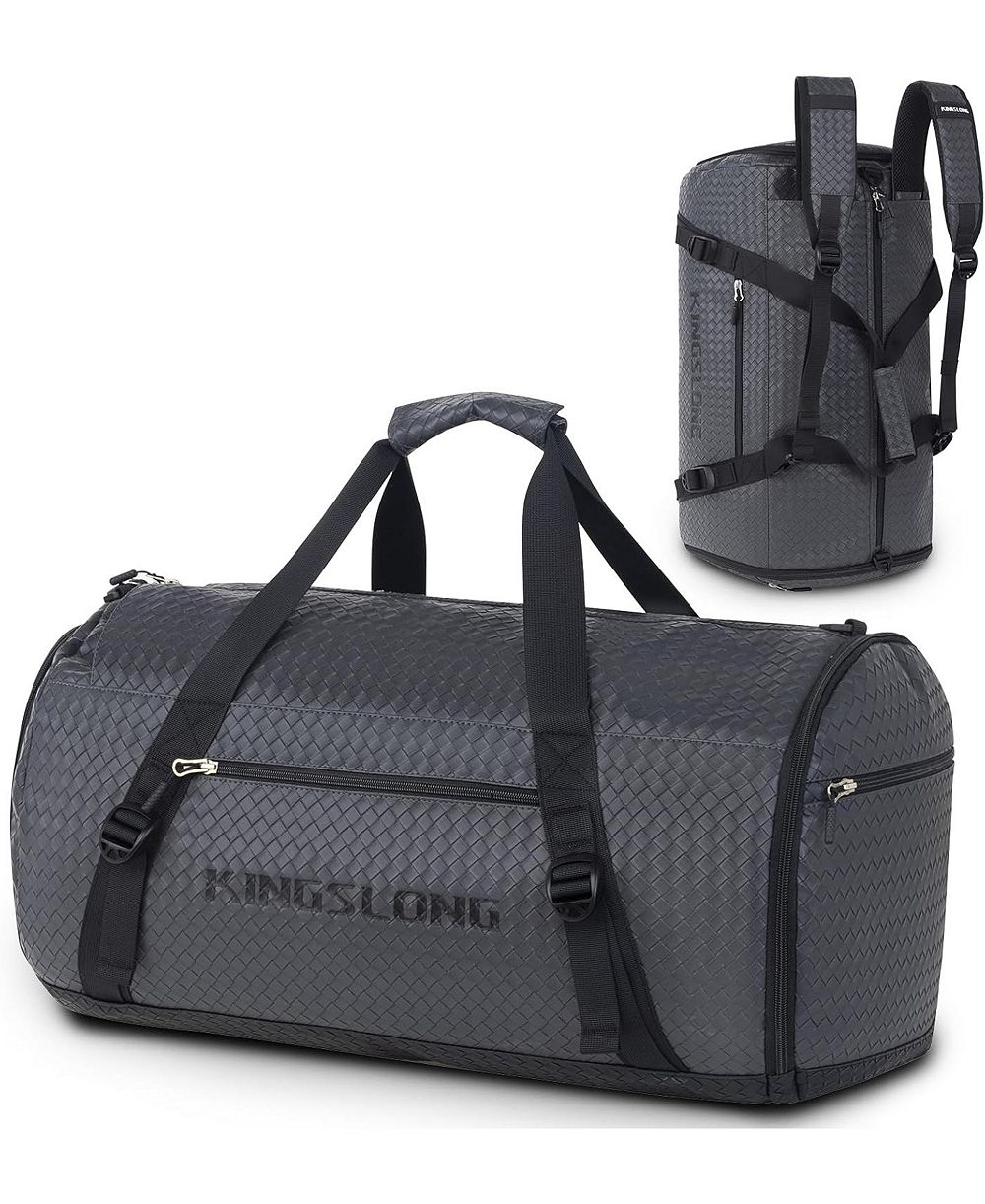Urtala 45L Duffel Bag for Men Women Large Travel Duffel Bag Convertible Backpack with Shoe Compartment Weekender Overnight Backpack for Sports,Outdoor,Travel, Water Resistant Grey